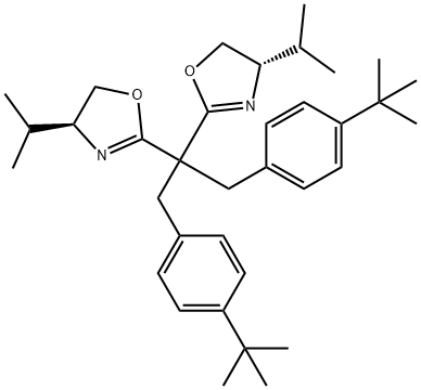 (4S,4'S)-2,2'-[2-[4-(1,1-dimethylethyl)phenyl]-1-
[[4-(1,1-
dimethylethyl)phenyl]methyl]ethylidene]bis[4,5-
dihydro-4-(1-methylethyl)-Oxazole Structure