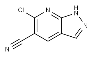 1H-Pyrazolo[3,4-b]pyridine-5-carbonitrile, 6-chloro-,1378471-07-8,结构式