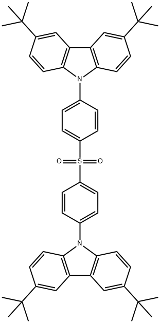 9,9'-(4,4'-sulfonylbis(4,1-phenylene))bis(3,6-di-tert -butyl-9H -carbazole) Struktur