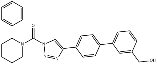 [4-[3′-(Hydroxymethyl)[1,1′-biphenyl]-4-yl]-1H-1,2,3-triazol-1-yl](2-phenyl-1-piperidinyl)-methanone Structure