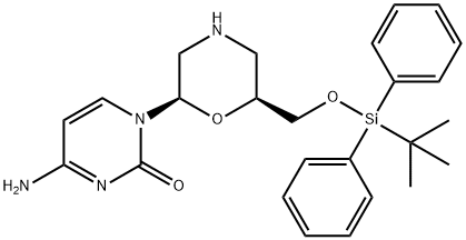 7-O-(tert-butyldiphenylsilyl)morpholinocytidine, 1415645-50-9, 结构式