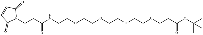 マレイミド-C2-アミド-PEG4-カルボン酸 tert-ブチルエステル 化学構造式