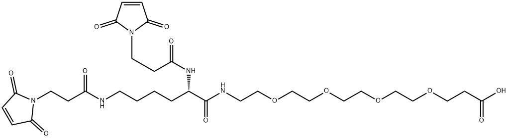 Bis-Mal-Lysine-PEG4-acid Structure