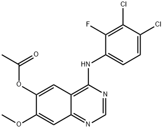 6-Quinazolinol, 4-[(3,4-dichloro-2-fluorophenyl)amino]-7-methoxy-, 6-acetate Struktur