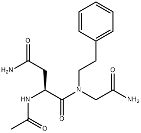 N-acetylasparaginylglycyl-(N-phenethyl)amide Struktur