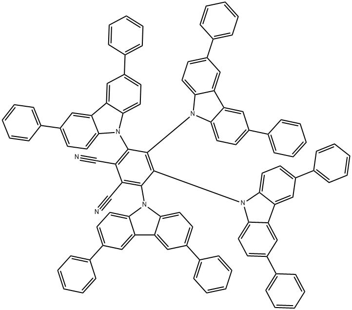 3,4,5,6-tetrakis(3,6-diphenylcarbazol-9-yl)- 1,2-dicyanobenzene Struktur