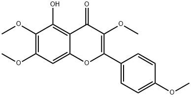 5-Hydroxy-3,6,7,4'-tetramethoxyflavone Struktur