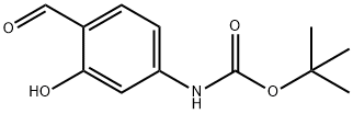 (4-甲酰基-3-羟基苯基)氨基甲酸叔丁酯 结构式