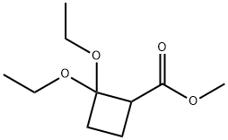 Cyclobutanecarboxylic acid, 2,2-diethoxy-, methyl ester Structure