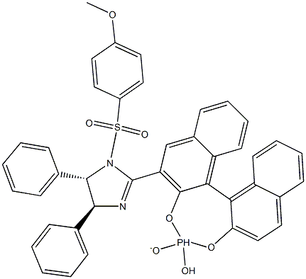 リン酸水素(S)-3-[1-(4-メトキシベンゼンスルホニル)-(4S,5S)-4,5-ジフェニル-4,5-ジヒドロ-1H-イミダゾール-2-イル]-1,1'-ビナフタレン-2,2'-ジイル 化学構造式