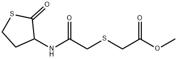 Acetic acid, 2-[[2-oxo-2-[(tetrahydro-2-oxo-3-thienyl)amino]ethyl]thio]-, methyl ester Struktur
