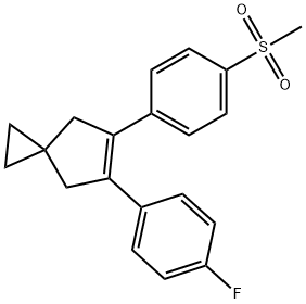 5-(4-フルオロフェニル)-6-(4-メタンスルホニルフェニル)スピロ[2.4]ヘプタ-5-エン 化学構造式