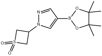 3-[4-(tetramethyl-1,3,2-dioxaborolan-2-yl)-1H-pyrazol-1-yl]-1λ-thietane-1,1-dione 化学構造式