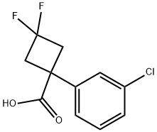 Cyclobutanecarboxylic acid, 1-(3-chlorophenyl)-3,3-difluoro- Structure