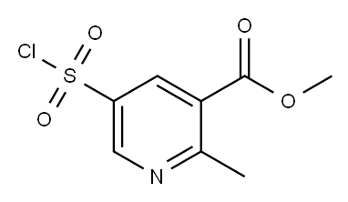 3-Pyridinecarboxylic acid, 5-(chlorosulfonyl)-2-methyl-, methyl ester Struktur