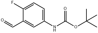 Carbamic acid, N-(4-fluoro-3-formylphenyl)-, 1,1-dimethylethyl ester Struktur