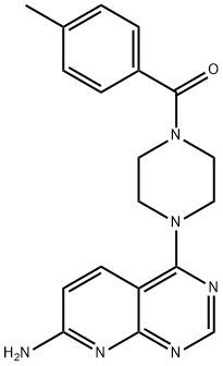 Methanone, [4-(7-aminopyrido[2,3-d]pyrimidin-4-yl)-1-piperazinyl](4-methylphenyl)- Structure