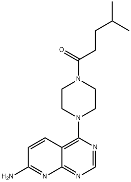 1-Pentanone, 1-[4-(7-aminopyrido[2,3-d]pyrimidin-4-yl)-1-piperazinyl]-4-methyl- Structure