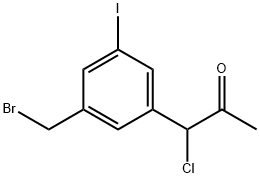 2-Propanone, 1-[3-(bromomethyl)-5-iodophenyl]-1-chloro- Structure