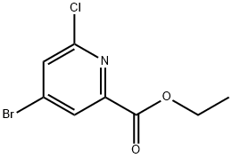 2-Pyridinecarboxylic acid, 4-bromo-6-chloro-, ethyl ester 结构式