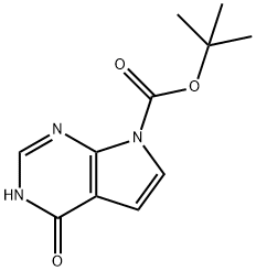 7H-Pyrrolo[2,3-d]pyrimidine-7-carboxylic acid, 3,4-dihydro-4-oxo-, 1,1-dimethylethyl ester Structure