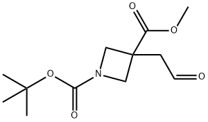 1-(1,1-二甲基乙基)3-甲基3-(2-氧乙基)-1,3-氮杂环丁烷二羧酸酯 结构式