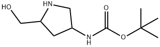 Carbamic acid, N-[5-(hydroxymethyl)-3-pyrrolidinyl]-, 1,1-dimethylethyl ester 结构式