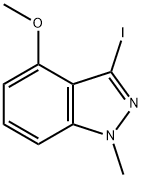 3-碘-4-甲氧基-1-甲基-1H-吲唑 结构式