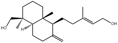 [1S,8aα,(+)]-Decahydro-5β-[(E)-5-hydroxy-3-methyl-3-pentenyl]-1,4aβ-dimethyl-6-methylene-1-naphthalenemethanol Structure