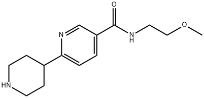 3-Pyridinecarboxamide, N-(2-methoxyethyl)-6-(4-piperidinyl)- 结构式