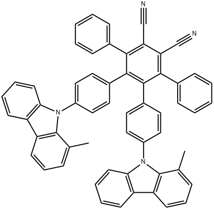 3,6-二苯甲酰基-4,5-二(1-甲基-9-苯基-9H-咔唑基)-2-乙炔基苄腈, 1883400-30-3, 结构式