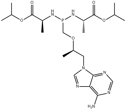 diisopropyl 2,2'-((((((R)-1-(6-amino-9H-purin-9-yl)propan-2-yl)oxy)methyl)phosphoryl)bis(azanediyl))(2S,2'S)-dipropionate compound with methane (1:1) Struktur