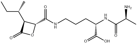 L-Ornithine, L-alanyl-N5-[[(2R,3S)-3-[(1S)-1-methylpropyl]-4-oxo-2-oxetanyl]carbonyl]- Struktur