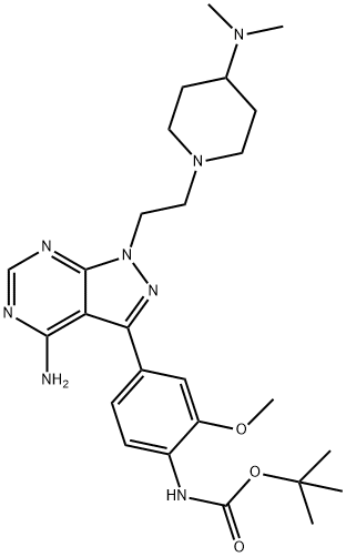 N-[4-[4-アミノ-1-[2-[4-(ジメチルアミノ)ピペリジン-1-イル]エチル]-1H-ピラゾロ[3,4-d]ピリミジン-3-イル]-2-メトキシフェニル]カルバミド酸tert-ブチル
