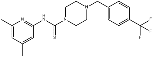N-(4,6-ジメチル-2-ピリジニル)-4-[4-(トリフルオロメチル)ベンジル]ピペラジン-1-カルボチオアミド 化学構造式