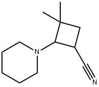 Cyclobutanecarbonitrile, 3,3-dimethyl-2-(1-piperidinyl)- Struktur