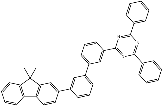 2-[3'-(9,9-dimethyl-9H-fluoren-2-yl)[1,1'-biphenyl]-3-yl]-4,6-diphenyl-1,3,5-triazine 结构式