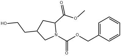 1,2-Pyrrolidinedicarboxylic acid, 4-(2-hydroxyethyl)-, 2-methyl 1-(phenylmethyl) ester,1956306-86-7,结构式