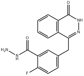 Benzoic acid, 5-[(3,4-dihydro-4-oxo-1-phthalazinyl)methyl]-2-fluoro-, hydrazide Structure