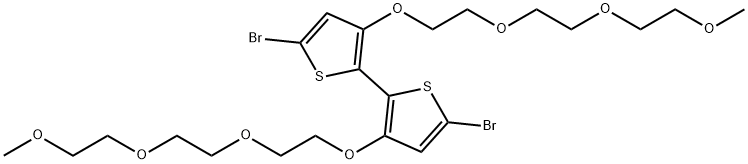 IN1273, 5,5'-Dibromo-3,3'-bis(2-(2-(2-methoxyethoxy)ethoxy)ethoxy)-2,2'-bithiophene Struktur