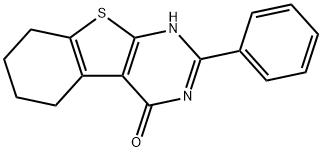 2-苯基-5,6,7,8-四氢苯并[4,5]噻吩并[2,3-D]嘧啶-4(3H)-酮, 19819-18-2, 结构式