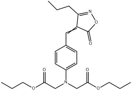3-丙基-4-[4′-N,N-双(丙基羰基甲基)-氨基苄基]-异恶唑啉-5-ON 结构式