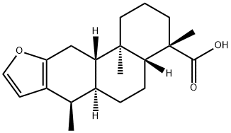 (4S)-1,2,3,4,4aβ,5,6,6aα,7,11,11aβ,11b-ドデカヒドロ-4,7β,11bα-トリメチルフェナントロ[3,2-b]フラン-4α-カルボン酸 化学構造式