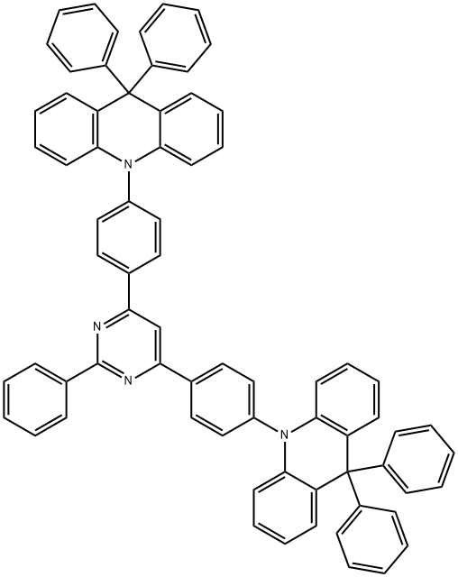 2-苯基-4,6-双[4-(9,9-二苯基-9,10-二氢吖啶)苯基]嘧啶, 2019165-21-8, 结构式
