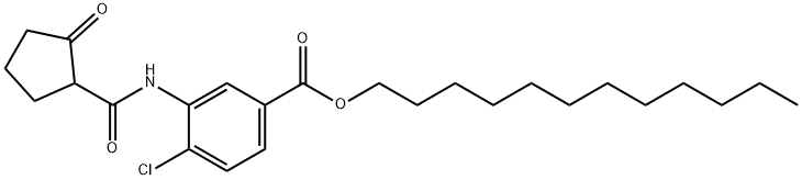 氧代环戊烷烃-1-[2-氯-5-十二烷氧基羰基聚苯胺] 结构式