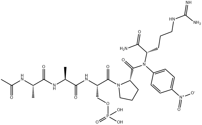 AC-ALA-ALA-SER(PO3H2)-PRO-ARG-PNA, 202739-37-5, 结构式