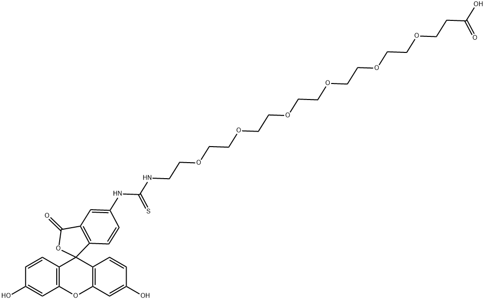 Fluorescein-PEG6-Acid Struktur
