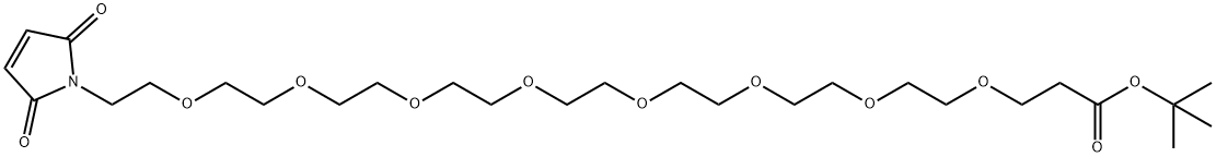 马来酰亚胺-八聚乙二醇-丙酸叔丁酯,2055048-43-4,结构式