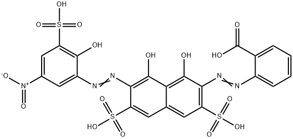 Benzoic acid,2-[(1,8-dihydroxy-)-[(2-hydroxy-5-nitro-3-sulfophenyl)azo]-3,6-disulfo-2-naphthalenyl)azo]- Structure