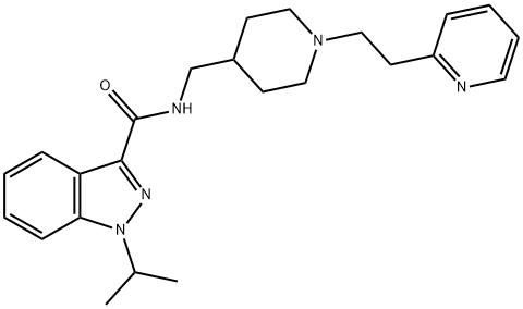 1H-Indazole-3-carboxamide, 1-(1-methylethyl)-N-[[1-[2-(2-pyridinyl)ethyl]-4-piperidinyl]methyl]- Structure